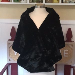 Vintage black velvet shawl